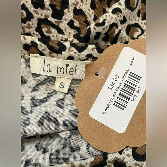 La Miel Whistling Dixie Mini Leopard Print Dress - Size Small New - Picture 6 of 7